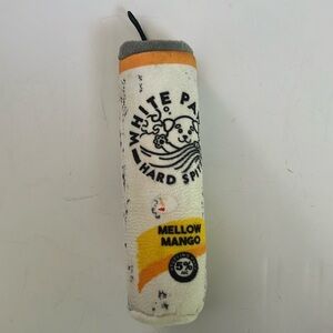 Patchwork Pet White Paw Hard Spitzer Can Plush Squeaky Dog Toy
